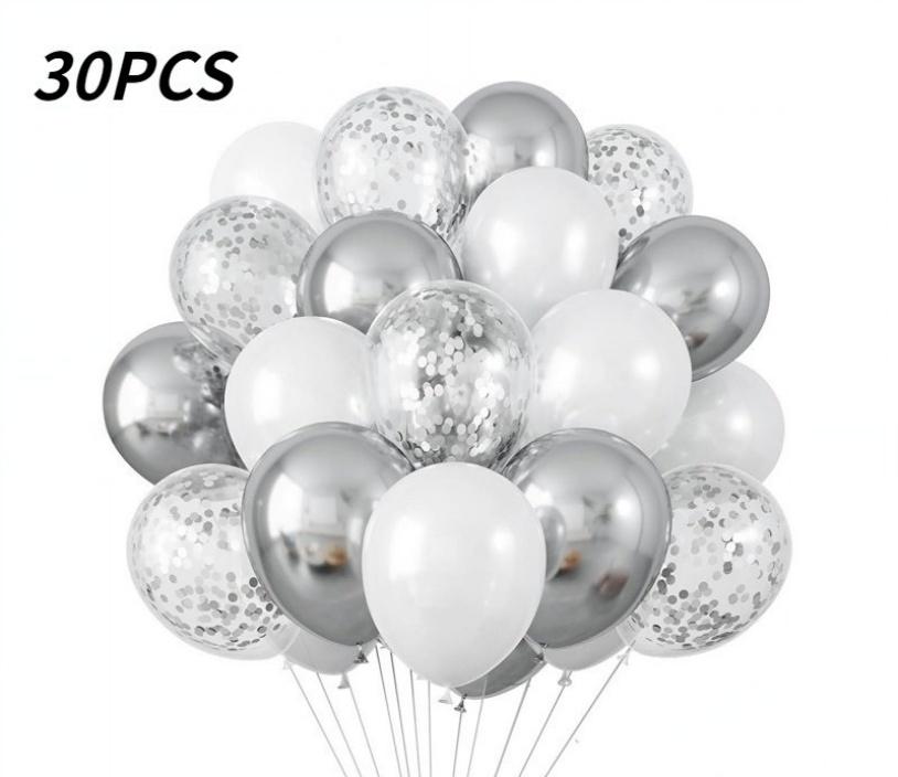 30pcs 10 Inch Multi-color Latex Balloons Set for Birthday Wedding Engagement Anniversary Bachelorette Bridal Shower Decoration