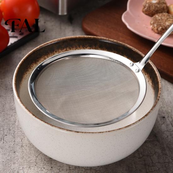 Stainless Steel Strainer 3Pcs Sieve Spoon Durable Fine Mesh Oil Rivet-reinforced Filter Sturdy Long-lasting for Home Kitchen Welded