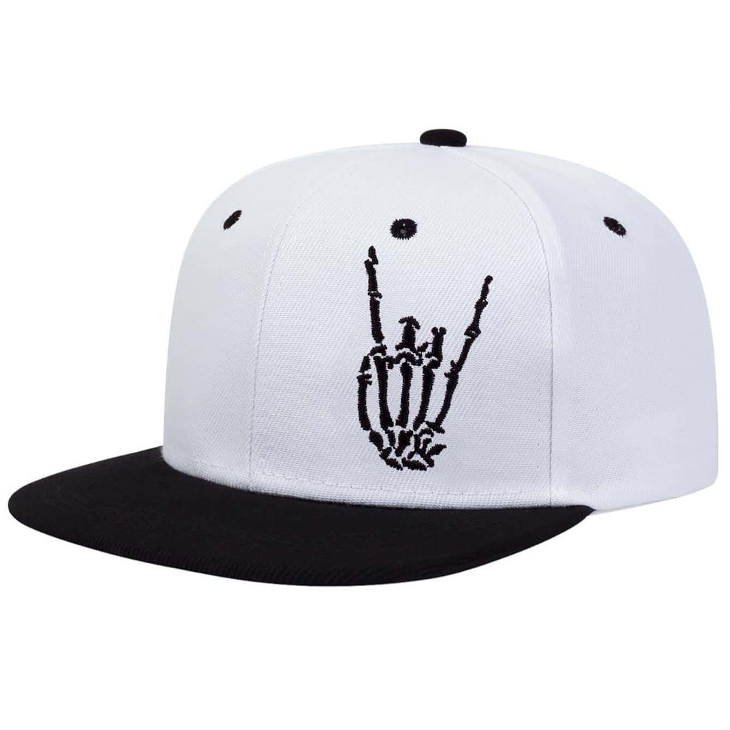 Unisex Kšiltovky s výšivkou kostlivcových prstů v hip-hopovém stylu, Jaro Podzim, Venkovní, Nastavitelná, Ležérní, Baseballové čepice, Klobouk s ochranou proti slunci