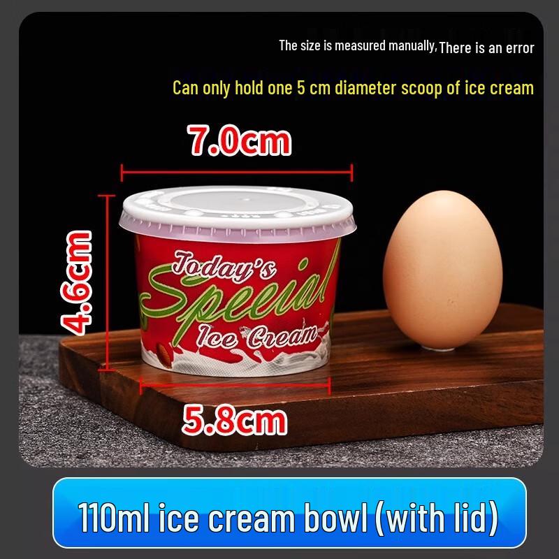 Disposable 4oz Ice Cream Tasting Bowls with Flat Lids