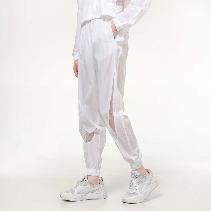 Nike Mesh Panel Solid Woven Sports Long Pants Women bottoms White CZ8287-100
