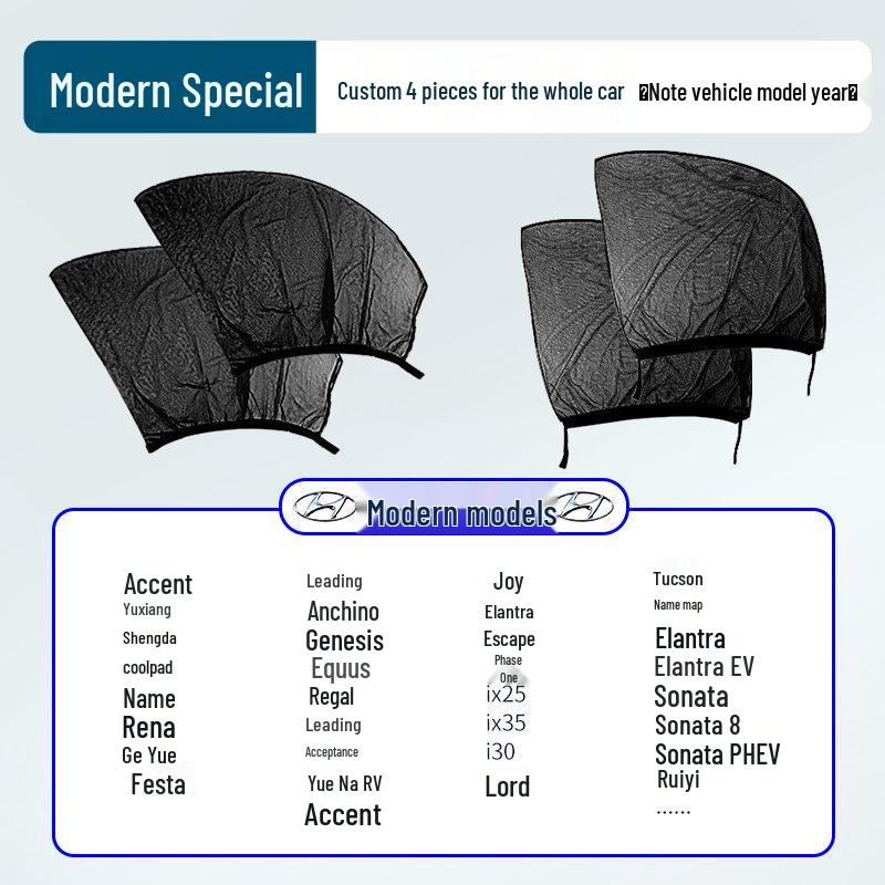 Japanese Car Window Sunshade & Mosquito Screen - Heat Insulation & Insect Protection Curtain