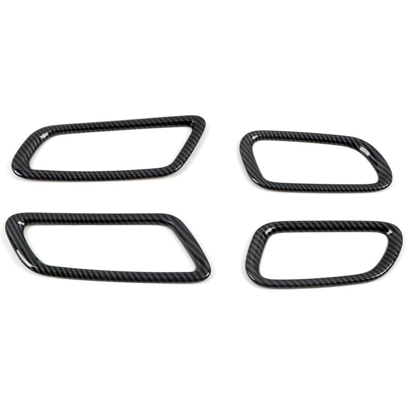 ABLZ-Inner Door Handle Bowl Cover Sticker Trim For Dodge Durango   Car Accessories, ABS Carbon Fiber