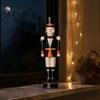 Festival Atmosphere Resin Crafts Halloween Skeleton Nutcracker Figurine, Gothic Skull Soldier Statue, Spooky Decorations Ornament for Window
