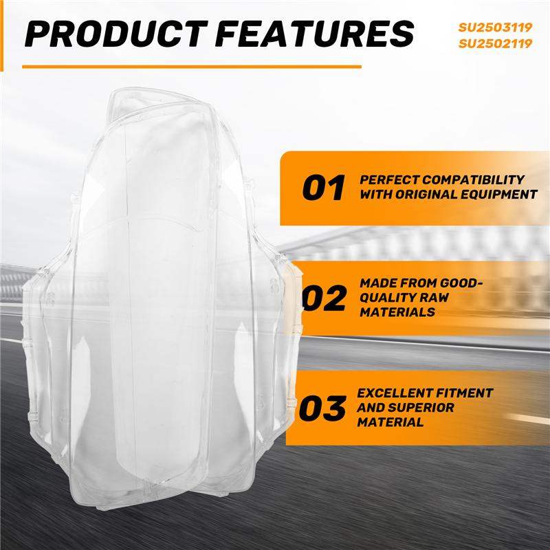 A03E-1Pair Car Front Head Light Lamp Lens Cover Head Light Shell Lamp Hoods For Subaru Forester 2006-2008 SU2503119 SU2502119