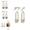 Trendy Rhinestone Stud Alloy Earring Set Elegant Four-piece Collection