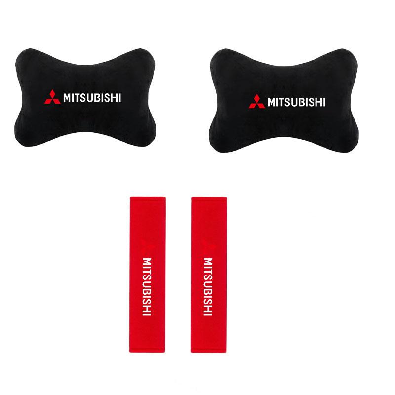 pdsh9 Car Seat Neck Pillow Headrest Lumbar Belt Shoulder Pads for Mitsubishi Outlander Lancer RALLIART Pajero Auto Accessories