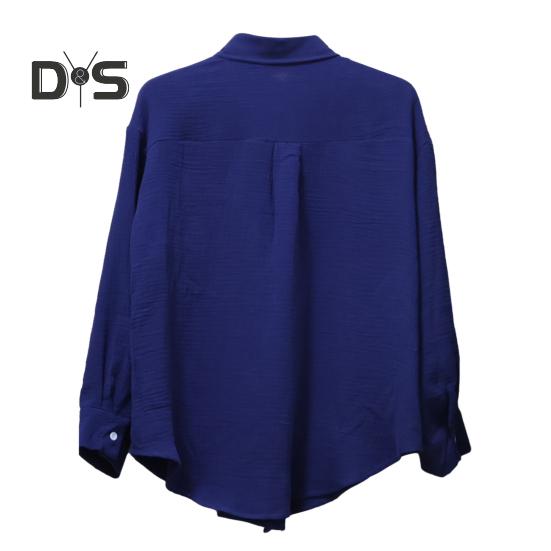 Cămașă Damă Rever Mânecă Lungă Plachetă cu Nasturi Topuri Cămașă Culoare Solidă Croială Lejeră Îngrijire Ușoară Cămașă Șifonată