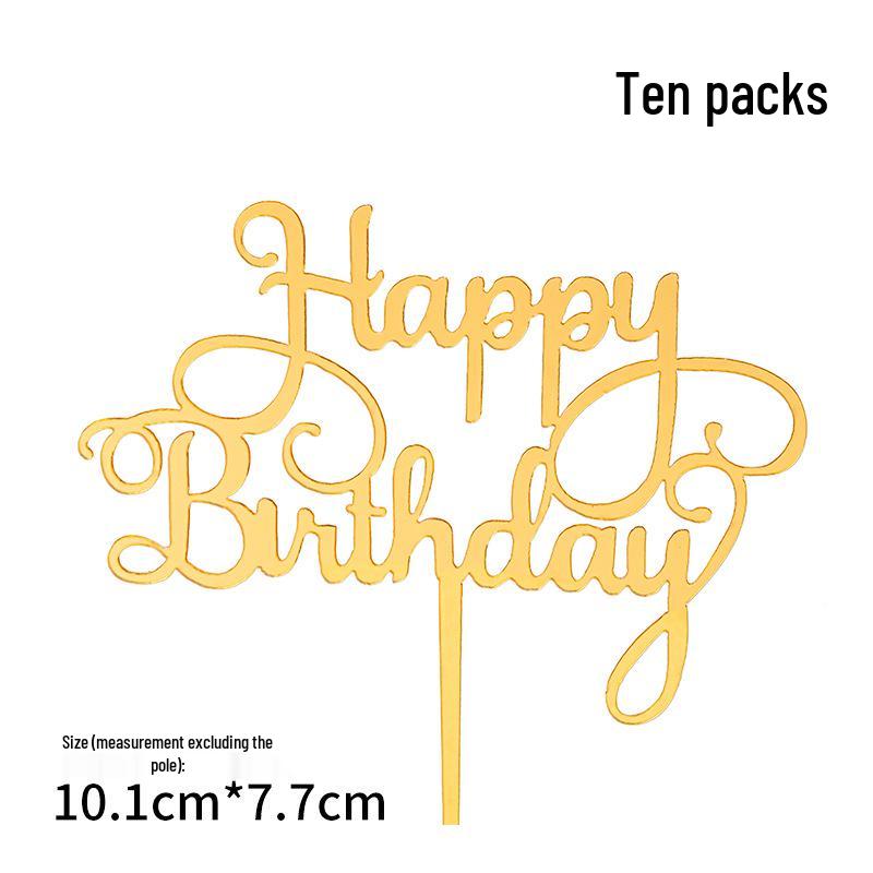50-Pack Acrylic 'Happy Birthday' Cake Toppers - Popular Party Decorations with Free Shipping