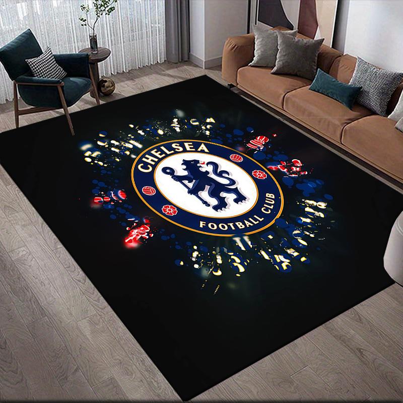 Chelsea Football Club2 Flannel Pattern Square Carpet,Area Rug,Carpet Rug for Living Room Bedroom Sofa Playroom Decor,Non-slip Floor Mat