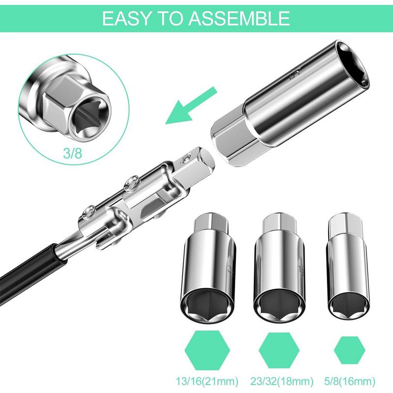 16mm 18mm 21mm 4pcs Set Spark Plug Wrench Spark Plug Removal Heavy-duty Carbon Steel Spark Plug Car Repair Tool