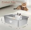 Stainless Steel Cat Litter Box, High Sided, Non-Stick, Splash-Proof, Easy Clean, 17.7' X 13.7'