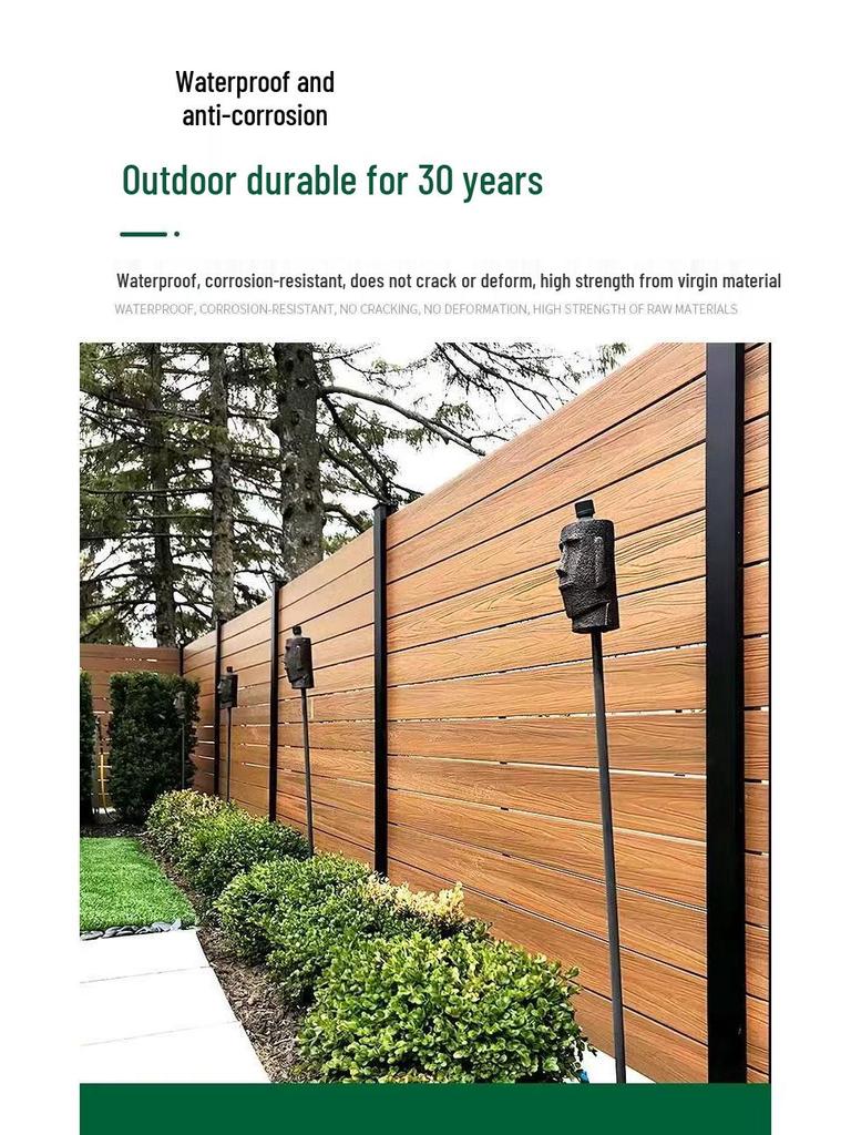 WPC Outdoor Fence: Sunscreen, Waterproof, Anti-Corrosion Wood for Garden and Courtyard Installation