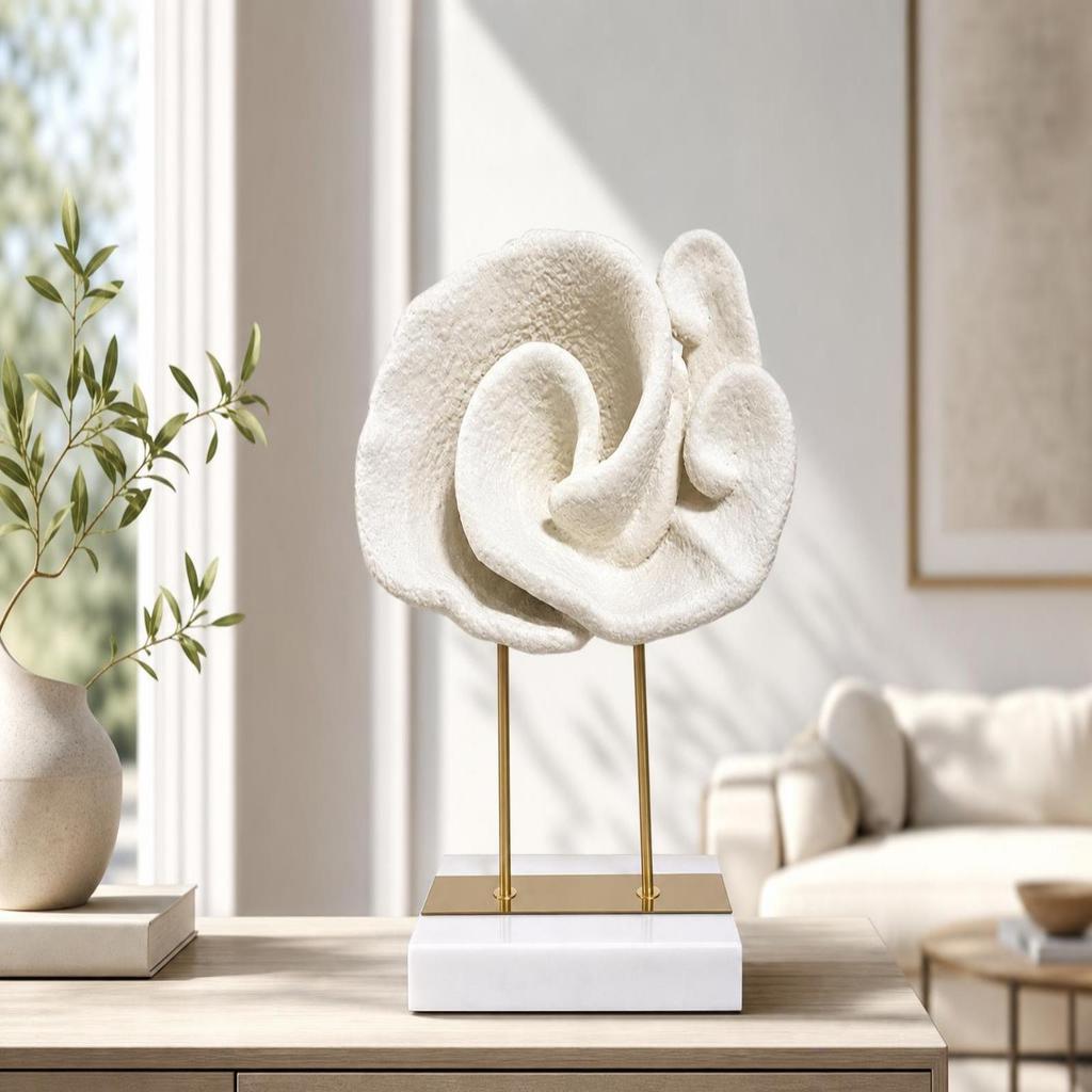 Cloud Sculpture on Stand Modern Desk Accent Abstract for Living Room, Model Home