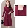 Elegant Plus Size Lady Dress Formal Office Commuting Midi Dress Long Sleeve A-line Lace-up Strap Fake Two-piece Style