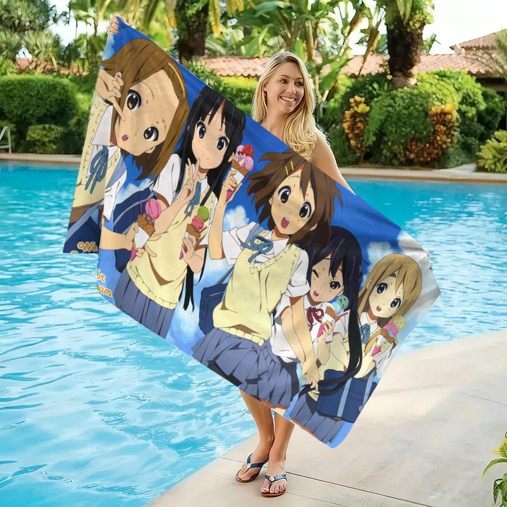 VIKAMA K-ON! Cartoon Beach Towel Quick-drying Super Absorbent Suitable for Beach Vacation Pool Summer Funny Gift for Friends