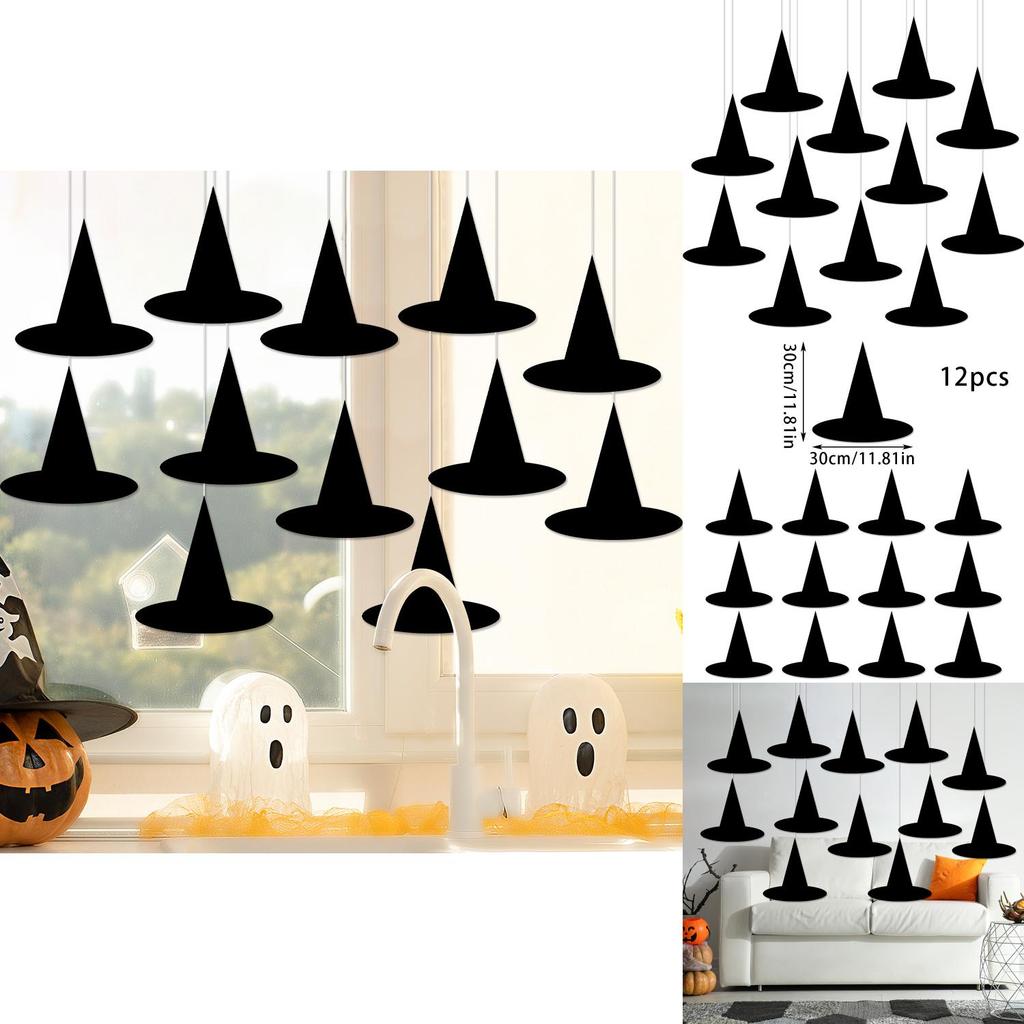 Halloween Witch Hat Paper Party Decor For Festive Scene Setting 12 Pack