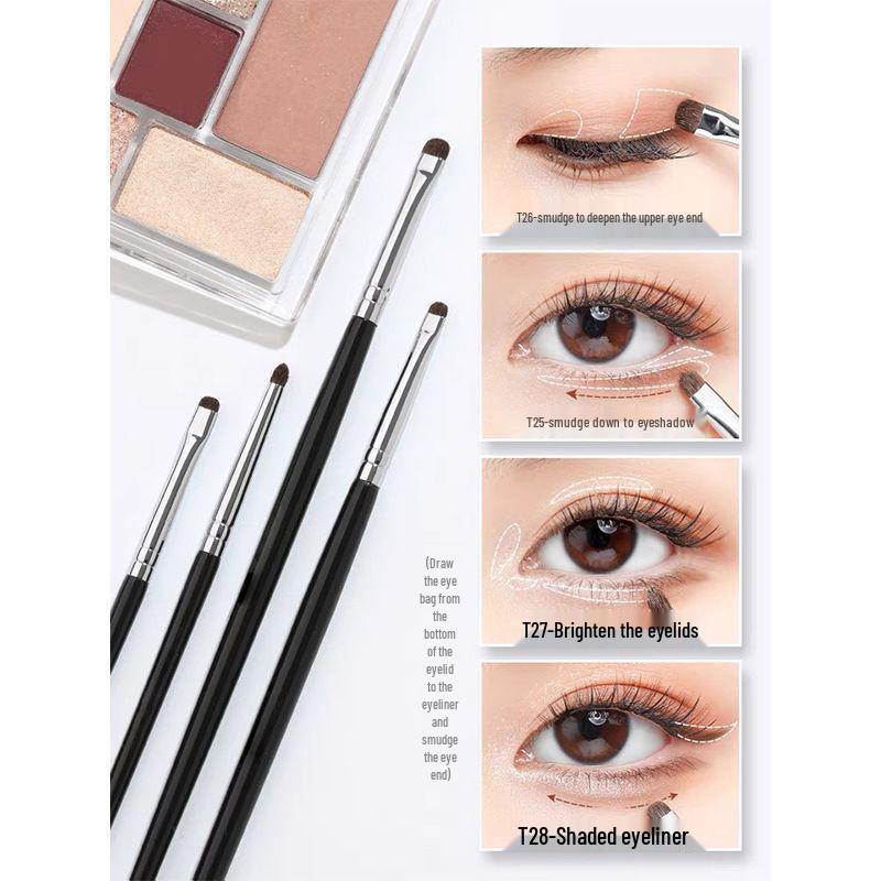 Double-Ended Tear Trough Concealer Brush Set with Real Horse Hair