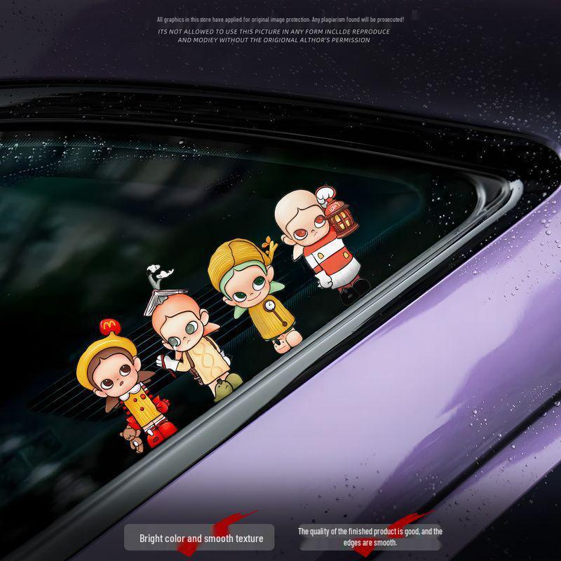 

Креативна водостійка наклейка на кузов автомобіля та мотоцикла з мультяшними ляльками, машинами та мотоциклами Other
