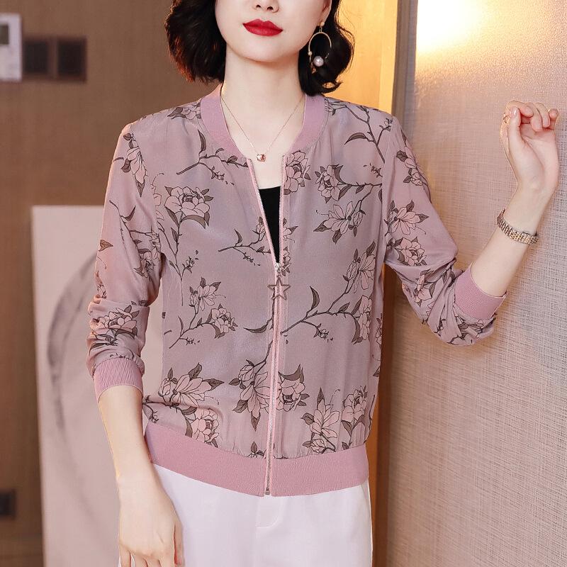 Women's Long Sleeve Chiffon Zipper Jacket - Loose, Lightweight Cardigan for Spring and Autumn 2025, Ideal for Summer Sun Protection.