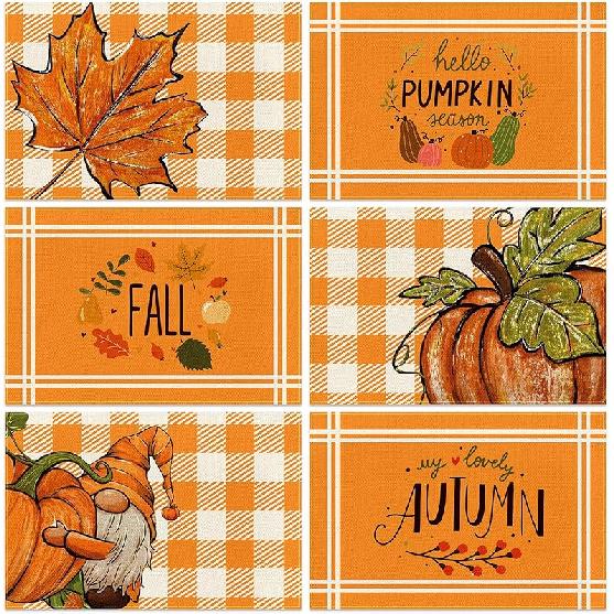 Red Love Valentine's Day Placemats Set of 6, Love Heart Seasonal Farmhouse 12 x 18 Inch Anniversary Wedding Holiday Table Mats for Dining Table Party