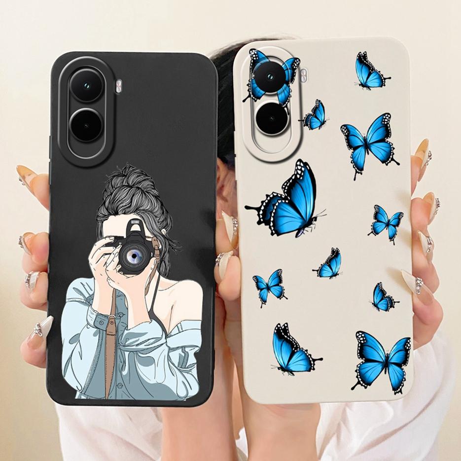 For Xiaomi Poco M7 Plus Case PocoM7 4G Pretty Girl Sunfower Painted Phone Case For Xiaomi Poco M7 Pro PocoM7 Plus 5G Soft Fundas