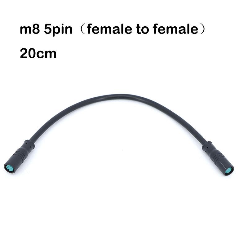 M8 2pin 3pin 5pin samec-samica-samica kábel pre elektrický bicykel, vodotesný konektor pre displej 5pin female-female