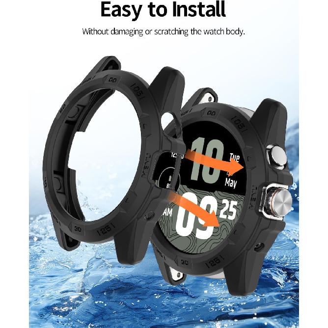 [2 Pack] Case for Ticwatch Atlas Smartwatch,a Hollow-Out Design,Shockproof,BOVUGAC All Around PC Protective Case Cover for Ticwatch Atlas Watch