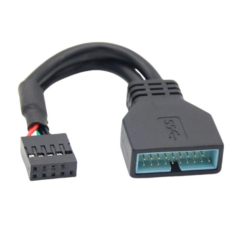 Motherboard 9PIN to 20PIN Flex Cable USB2.0 to USB3.0 Data Transfer Copper Convert Wire for PC Computer Case Extend Cord Adapter
