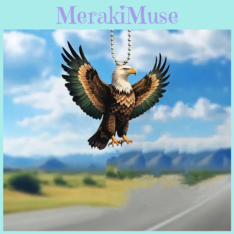 New 2d Acrylic Eagle Car Hanging Ornament Cute Cartoon Style Interior Decoration