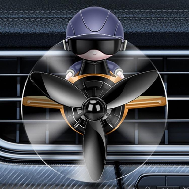 Car Interior Dashboard Decoration Ornament Scent Enhancer, Cute Pilot Model With Active Propeller Vent Mounted Freshener