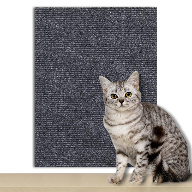 Cat Scratching Post Self-adhesive Wall Mounted Cats Climbing Frame Wear Resistant Cats Teaser Stick Cat Toys Pet Furniture