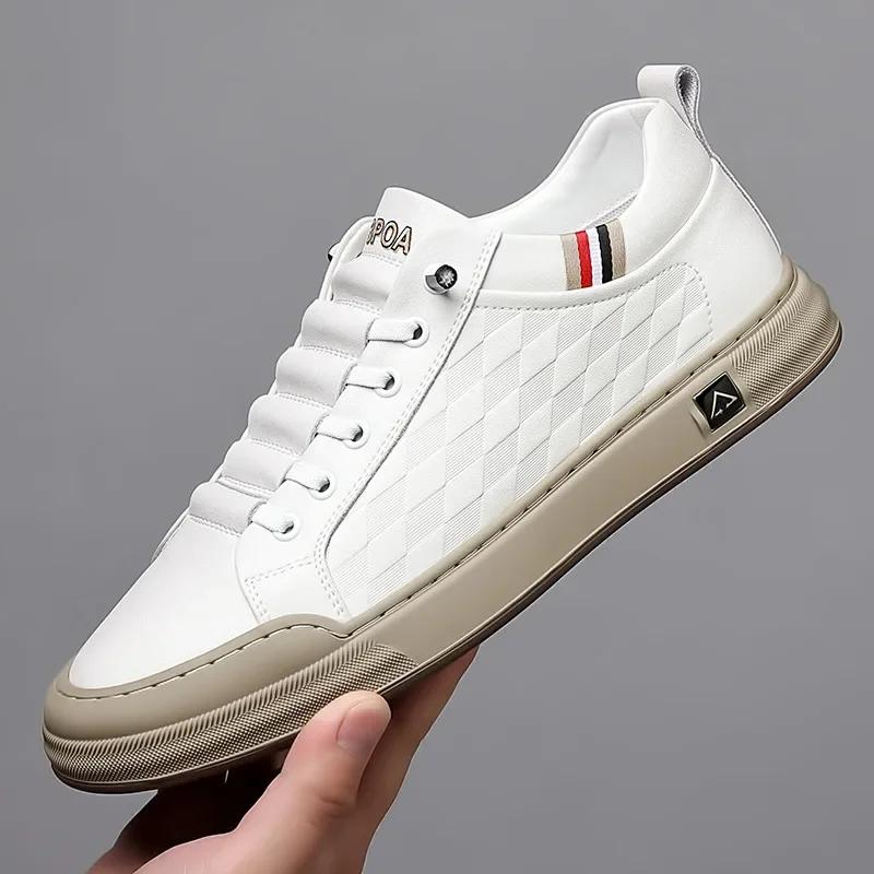 

Модные мужские туфли из натуральной кожи, кроссовки, мужская мода, повседневная мужская обувь на платформе для мужчин, дизайнерская обувь класса люкс 44 белый