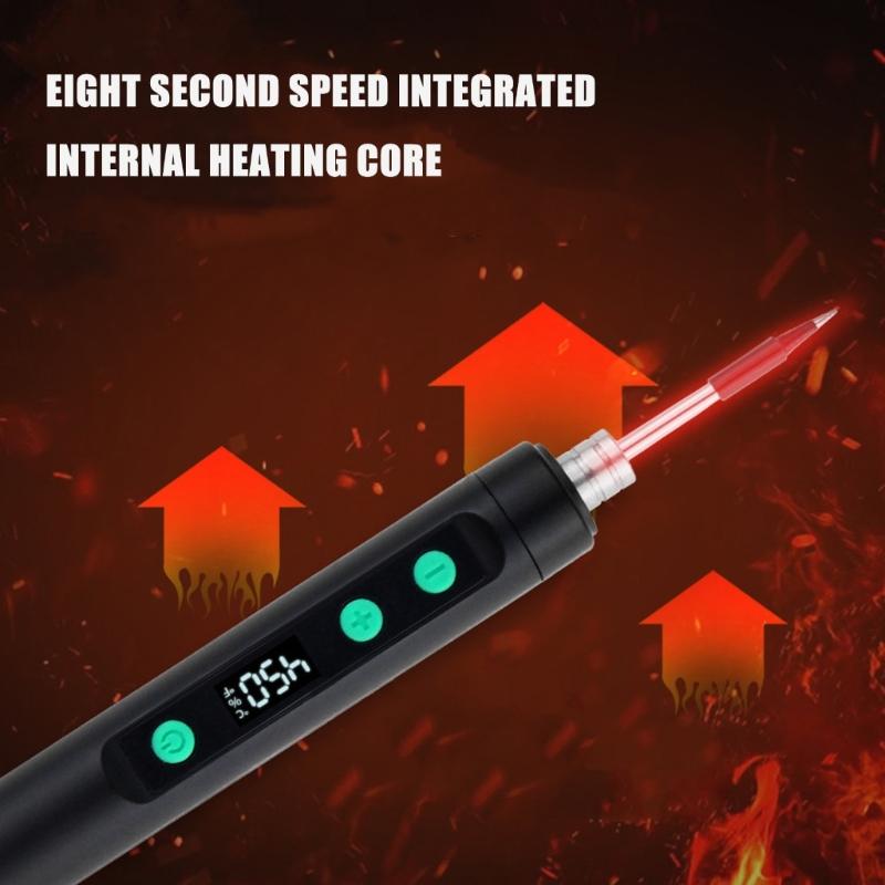 Rechargeable Cordless Soldering Iron With Accuracy Temperature Adjustment Quick Heat Up Interchangeable Tip Safe Overheat Protections Portable For DIY