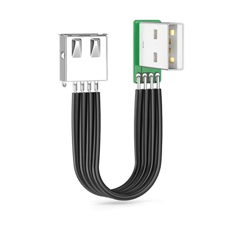Super Flat flexible USB 2.0 A Male to Female 90 Angled Extension Charging data cable USB male to female right/left/down/up