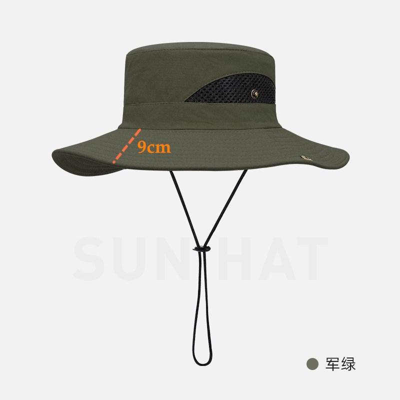 62cm Męski Kapelusz Outdoorowy Letni Kapelusz Wędkarski Turystyczny Jeździecki Duże Rondo Ochrona przed Słońcem Anty-UV Oddychający Wodoodporny Kapelusz Wiaderkowy