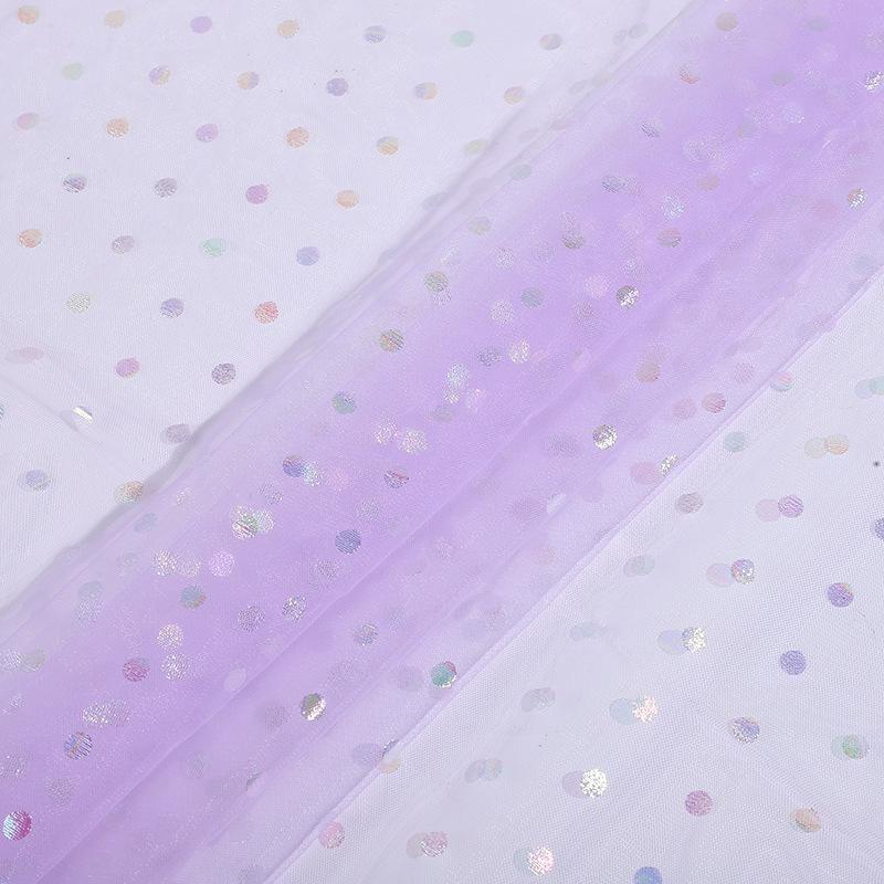 Fantasy Seven-Color Polka Dot Mesh Fabric for Costumes and Crafts