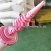 Dual-Action Pink & White Balloon Pump - Large Manual Inflator