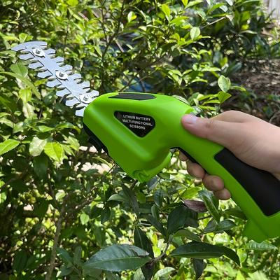 1PC Effortlessly Trim Your Lawn And Shrubs With This 7.2V 2-in-1 Electric Handheld Hedge Trimmer - Pruning Shears,Includes Battery and Charger