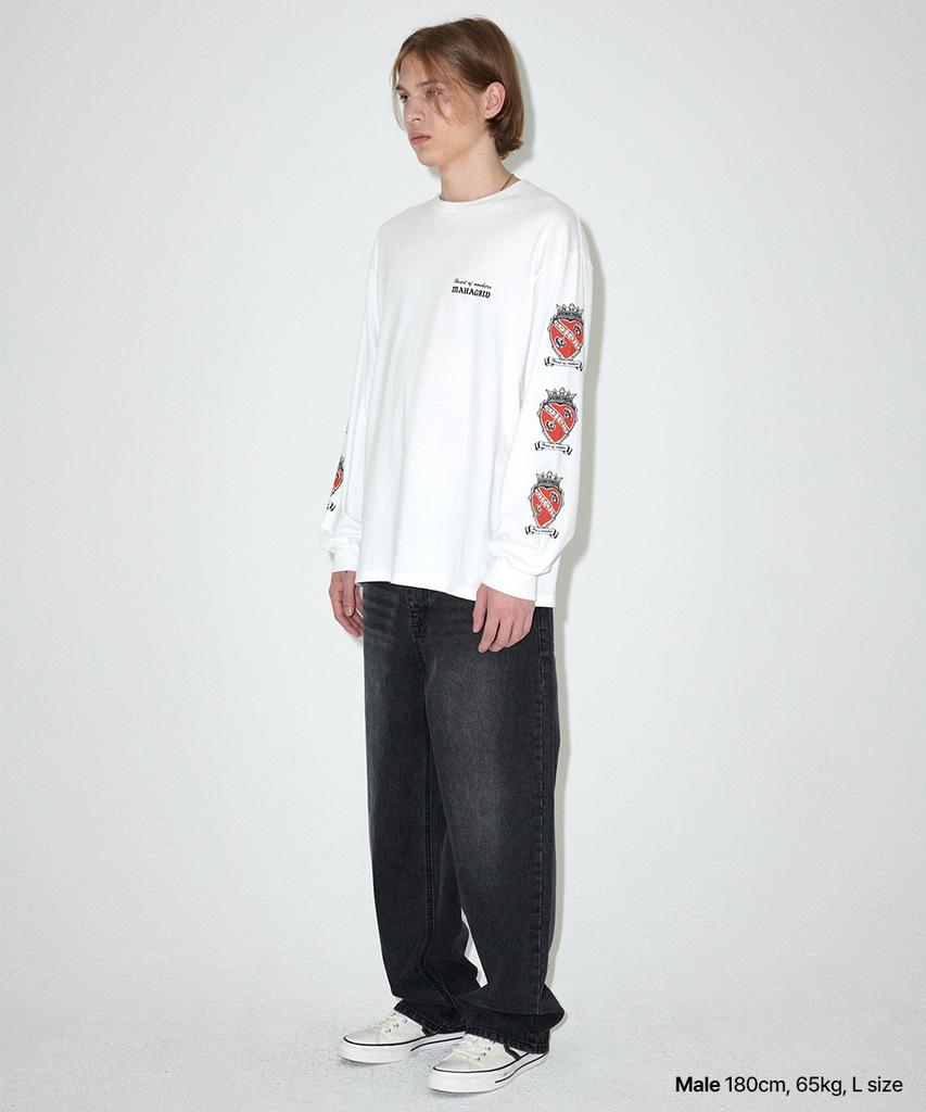 MAHAGRID Heart Logo Ls Tee White(Mg2Efmt566A)