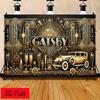 2D Luxe Černozlatý Gatsby Art Deco Pozadí Párty Pozadí Roaring 20s