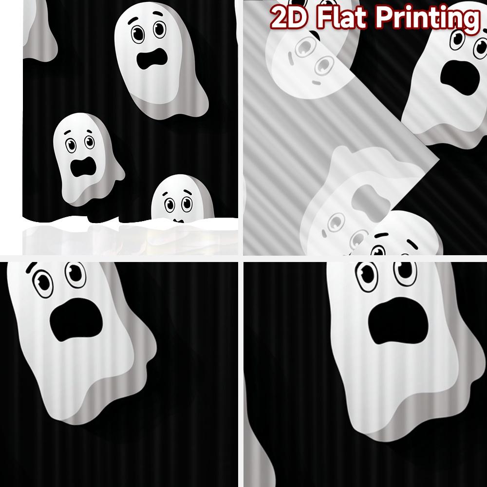 Flat Printing Curtains Without Rod Halloween Ghosts Design Women Is Day Festival Creative Versatile Fabric Curtain Set Of 2 Made Polyester Washable