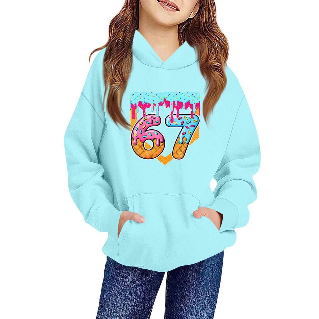 Children's Long-sleeved Loose Pullover Letter-printed Hooded Sweatshirt