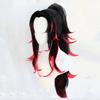 HAIRJOY Capelli Sintetici KNY Kokushibo Lunga Liscia Coda di Cavallo Rosso Nero Parrucca Cosplay Parrucche per Feste Parrucche di Halloween