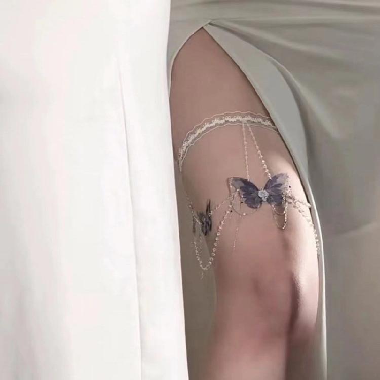 Elegant Metal Leg Chain Butterfly Tassels Thigh Chain Stylish Accessory for Girl