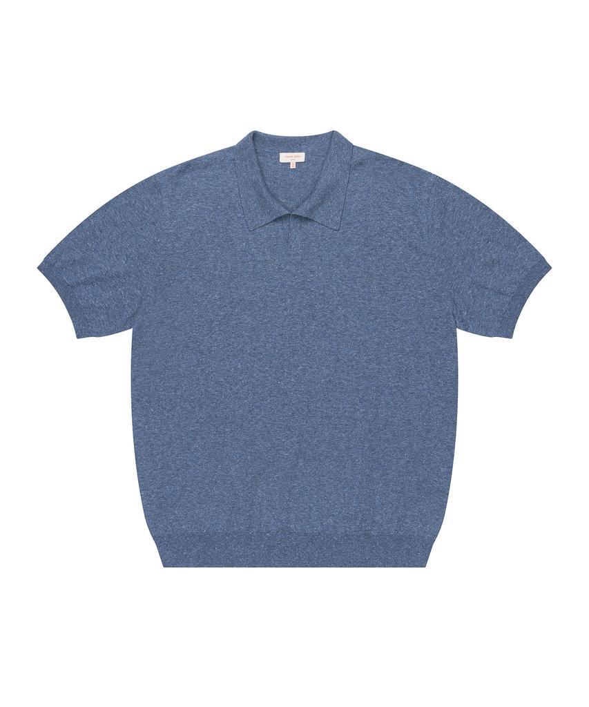 PRODESHIRT Vintage Soft Linen Open Collar Knit (Sunset Blue)