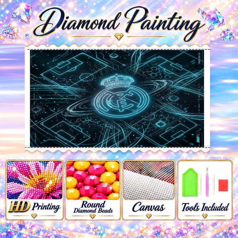 Real Madrid Diamond Painting Kit 5D Full Drill DIY Diamond Mosaic Wall Art Home Decor