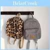 Stylish Plush Leopard Print Backpack For Boys And Girls Perfect For Kindergarten Use