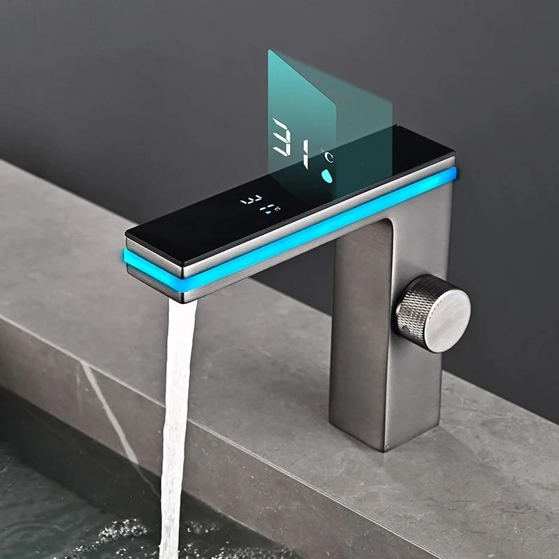 SPORTARC Smart Sensor Basin Faucet Bathroom Sink Sensor Faucets Digital Display Hot Cold Water Mixer Tap Touchless Automatic Faucet 1/2 Inch - View #4