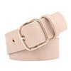 Classic Gold Square Buckle Women'S Trench Coat Wide Belt Gas Eye Decorative Belt Women